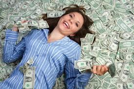 woman dollar bills